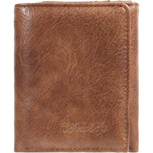 Men's Brown Wallet Card Classic Leather Design Durable Multiple Front Pocket